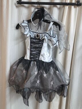 Gothic Spider Bride Halloween Costume Or Fantasy Dress Up Outfit Girl Size 4-6
